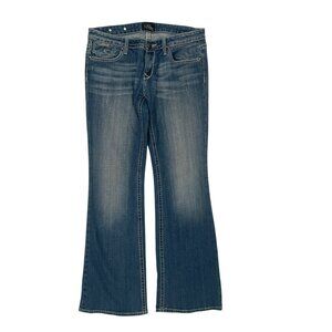 REROCK for Express Women’s Boot Cross Stitched Embroidered Jeans Size 10R x 32”